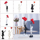 Banksy lanzador de flores | Figura de resina para interior