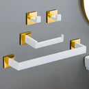 Juego de Accesorios de Baño Oro Blanco Acero Inoxidable 304
