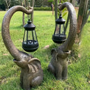 Estatua elefante solar LED | Resina para jardín | Luz cálida