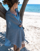 CRYSTAL Beach Towel, Turkish Hammam Towel, Spa & Sauna Towel - Blue-1
