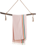 RAINBOW Beach Towel, Turkish Hammam Towel, Spa & Sauna Towel - Pink-1