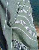 AMARA Hammam Beach Towel, Peshtemal, Made of Cotton - Khaki Green-1