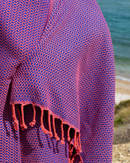 SAMOS Turkish Cotton Scarf Hammam Towel - Fuchsia / Blue-1