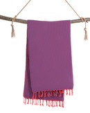 SAMOS Turkish Cotton Scarf Hammam Towel - Fuchsia / Blue-3