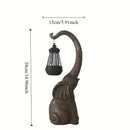 Estatua elefante solar LED | Resina para jardín | Luz cálida