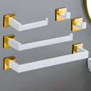 Juego de Accesorios de Baño Oro Blanco Acero Inoxidable 304
