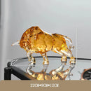 Escultura buey acrílico cristal | Adorno nórdico para escritorio o living
