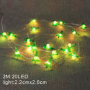 Guirnalda Navideña LED 2m | Papá Noel y Copos | Batería | 20 Luces