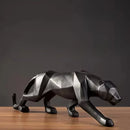 Pantera abstracta de resina | Escultura geométrica para hogar u oficina
