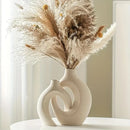 Florero cerámico nórdico hueco set x2 | Decoración bohemia para living