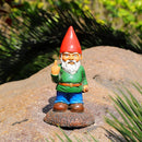 Gnomo rebelde dedo medio | Estatua de resina para jardín