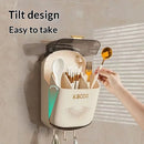 Caja para palillos de pared con tapa abatible, organizador de cubiertos premium con soporte para cucharas, sin necesidad de perforar, fácil limpieza, 1 ud.
