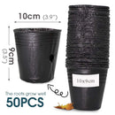 50 macetas negras de plástico | Para plántulas y esquejes