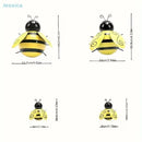 4 abejas de hierro forjado | Adornos colgantes para jardín