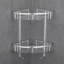 Estante esquinero de acero inoxidable 2 niveles | Organizador adhesivo para baño