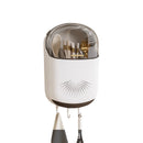 Caja para palillos de pared con tapa abatible, organizador de cubiertos premium con soporte para cucharas, sin necesidad de perforar, fácil limpieza, 1 ud.