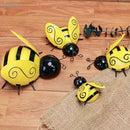 4 abejas de hierro forjado | Adornos colgantes para jardín