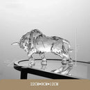 Escultura buey acrílico cristal | Adorno nórdico para escritorio o living