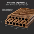 Tarima WPC Sólido Coextruido | 140x25mm | Anticorrosión para Exteriores