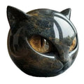 Estatua Gato Negro Halloween en Resina Textura Piedra – Adorno Estantería Hogar