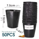 50 macetas negras de plástico | Para plántulas y esquejes