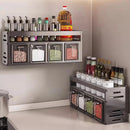 Estante Especiero de Acero Inoxidable para Pared 2 Niveles 4 Compartimentos – Cocina