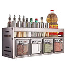 Estante Especiero de Acero Inoxidable para Pared 2 Niveles 4 Compartimentos – Cocina