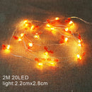 Guirnalda Navideña LED 2m | Papá Noel y Copos | Batería | 20 Luces