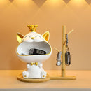 Gato de la Suerte con Corona y Portallaves – Adorno Decorativo para el Hogar