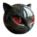 Estatua Gato Negro Halloween en Resina Textura Piedra – Adorno Estantería Hogar