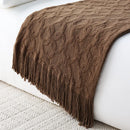 Camino de cama tejido 130x240 | Manta acogedora para sofá y silla