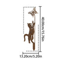 Gato oxidado con mariposa | Estaca de metal para jardín