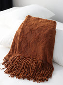 Camino de cama tejido 130x240 | Manta acogedora para sofá y silla