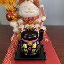 Gato de la suerte solar que saluda | Adorno maneki-neko para oficina