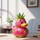 Estatua pato pitaya rosa-verde | Decoración fantástica para hogar o jardín