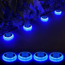 6 luces solares para piso | Azules IP68 anti-5 toneladas