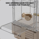 Folding Stainless Steel Bird Cage Travel Carry Parrot Budgie Parrot Cage
