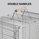 Folding Stainless Steel Bird Cage Travel Carry Parrot Budgie Parrot Cage