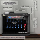 Ultra White Glass Fish Tank Desktop Aquarium Built In Filter Pump LED Oxygen