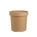 250x Biodegradable Kraft Paper Soup Bucket with Lid Takeaway Tubs Cups