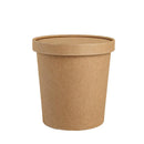 250x Biodegradable Kraft Paper Soup Bucket with Lid Takeaway Tubs Cups