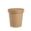250x Biodegradable Kraft Paper Soup Bucket with Lid Takeaway Tubs Cups
