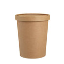 250x Biodegradable Kraft Paper Soup Bucket with Lid Takeaway Tubs Cups