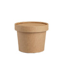 250x Biodegradable Kraft Paper Soup Bucket with Lid Takeaway Tubs Cups